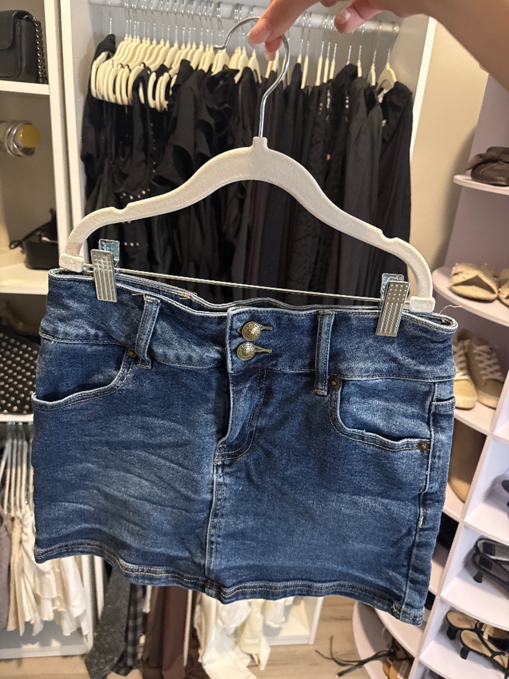 mini denim skirt